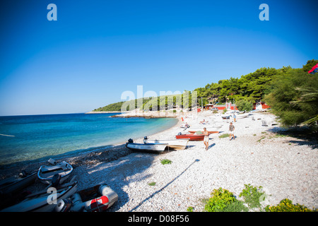 Milna Strand auf Hvar Island Kroatien Stockfoto