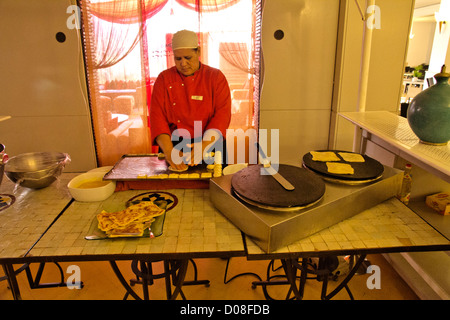 Morgen Frühstück Pfannkuchen frisch zubereitet Stockfoto