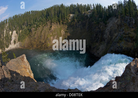 Rande des Upper Falls, Grand Canyon of the Yellowstone River, Yellowstone-Nationalpark, Wyoming, USA Stockfoto