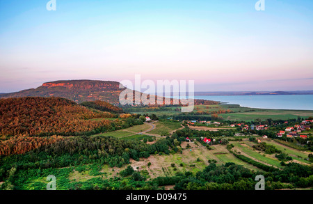 Blick auf den Balaton von Szigliget, Ungarn Stockfoto