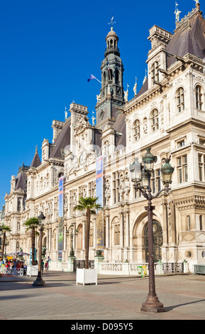 Außenseite der Mairie de Paris oder Hotel de Ville Rathaus Rathaus Paris Frankreich EU Stockfoto