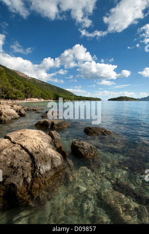 Cala Pi de sa Posada wichtigsten Strand Formentor-Mallorca-Spanien Stockfoto