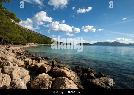 Cala Pi de sa Posada wichtigsten Strand Formentor-Mallorca-Spanien Stockfoto