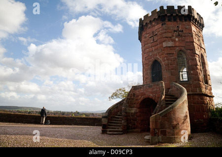 Laura's Turm, eine Torheit auf dem Gelände der Burg von Shrewsbury, Shropshire UK Stockfoto