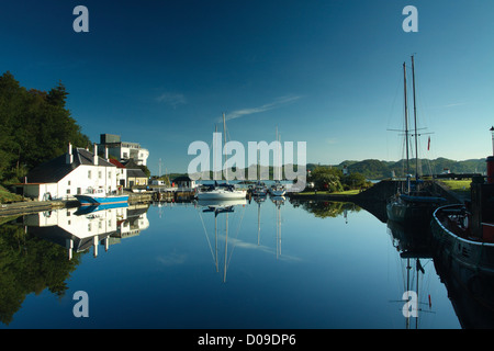 Crinan Canal bei Crinan Becken, Argyll & Bute Stockfoto