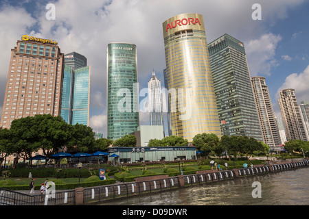 Blick auf die Skyline von Lujiazui in Pudong-Area von Shanghai, China Stockfoto