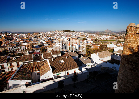 Panoramablick auf Antequera Malaga Andalusien Spanien Stockfoto