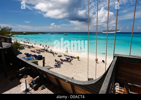 Strand auf Halbmond Kay - Bahamas Stockfoto