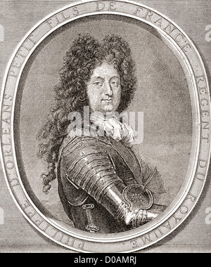 Philippe d'Orléans, Herzog von Orléans und Herzog von Chartres, 1674 – 1723. Mitglied der französischen Königsfamilie und Regent des Königreichs. Stockfoto