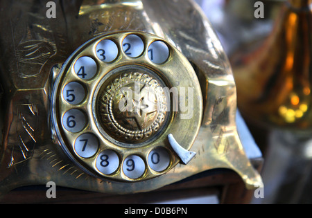 Detai der alten Eisen Antik Telefon Stockfoto