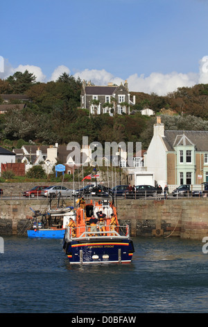 RNLB John Buchanan Barr Wiedereinstieg in Portpatrick Liegeplatz. Stockfoto