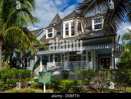 Sea Gull Cottage, das älteste Haus in Palm Beach, in der Nähe von Flagler Museum, Palm Beach, Treasure Coast, Florida, USA Stockfoto