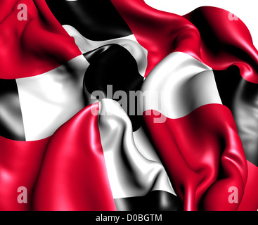 Flagge von Veghel, Niederlande. Hautnah. Stockfoto