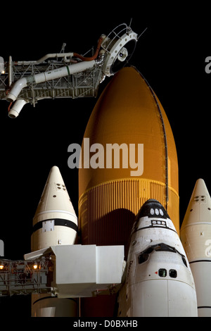 Spitze des Space Shuttle Discovery auf Lauch-Pad Stockfoto