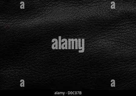 Schwarzes Leder Textur Hintergrund closeup Stockfoto