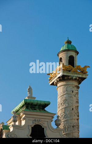 Österreich, Wien 4, Karlsplatz, Karlskirche, Gestiftet 1713 Vom Kaiser Karl VI, Stockfoto