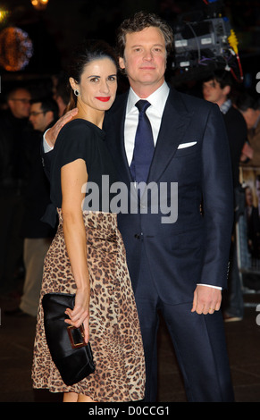 Livia Giuggioli und Colin Firth besuchen die American Express Gala Screening von "The Kings Speech", während der 54. BFI London Stockfoto