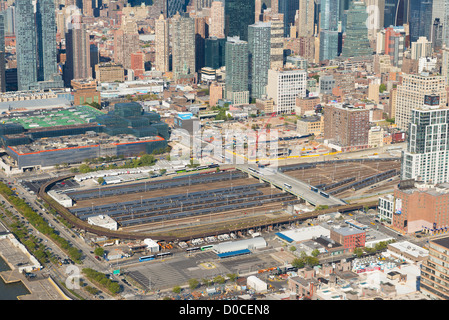 Züge in LIRR auf Manhattan, New York Stockfoto