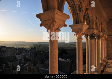 KOLONNADE DER NOTRE-DAME KATHEDRALE IM GOTISCHEN STIL ALS EIN HISTORISCHES DENKMAL LAON AISNE AUFGEFÜHRT (02) FRANKREICH Stockfoto