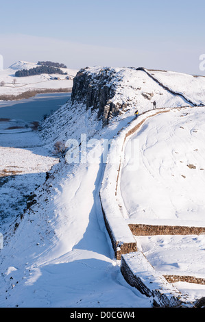 Der Hadrianswall im Winter Stockfoto