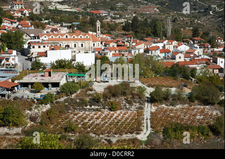 Omodos Wein produzierende Stadt an den Südhängen des Troodos-Gebirges Zypern Stockfoto