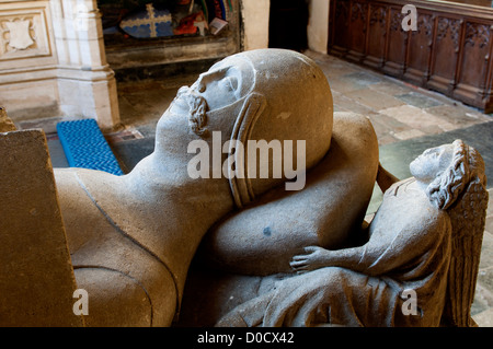 Bildnis eines Ritters in St. Marien Kirche, Broughton, Oxfordshire, Vereinigtes Königreich Stockfoto