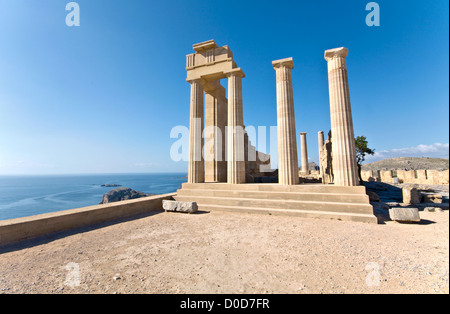 Antike Tempel des Apollo in Lindos, Rhodos, Griechenland Stockfoto