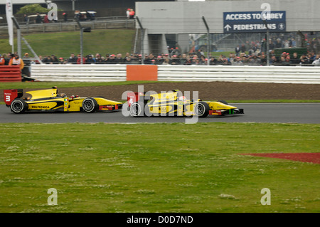 GP2-Unterstützung Rennen für Formel 1 Silverstone British Grand Prix. 2. Platz: Davide Valsecchi (Auto 3), Dämme Stockfoto