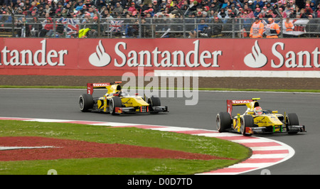 GP2-Unterstützung Rennen für Formel 1 Silverstone British Grand Prix. 2. Platz: Davide Valsecchi (Auto 3), Dämme Stockfoto