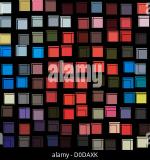Quadrate und abstrakten Linien bunte Muster. Digital erstellte Hintergrund Illustration. Stockfoto