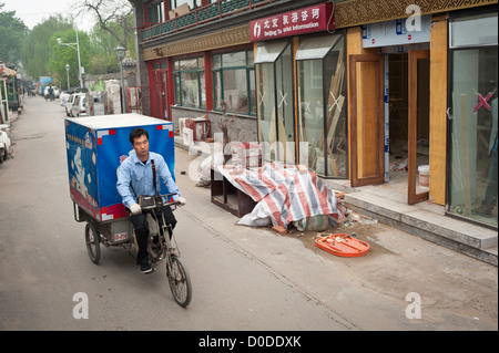 Eis Verkäufer in den Hutongs, Beijing Stockfoto