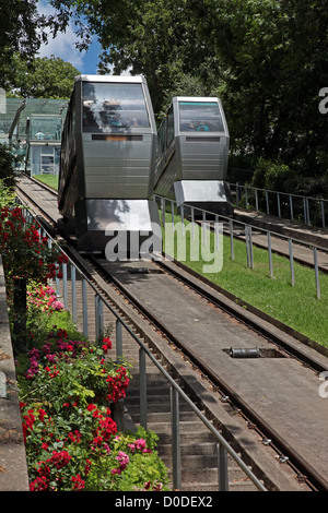 STANDSEILBAHN, DIE ZUGRIFF AUF DEM BUTTE MONTMARTRE UND SACRE-COEUR IN PARIS (75) FRANKREICH Stockfoto