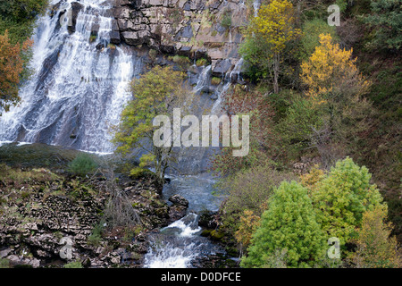 Ason Flusstal in der Parklandschaft 'Collados del Ason'. Kantabrien, Spanien. Stockfoto