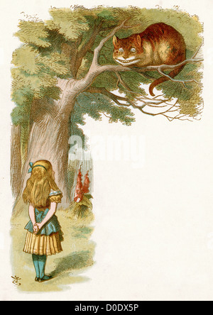 Die Cheshire-Katze, von Lewis Carroll Geschichte Alice im Wunderland, Illustration von Sir John Tenniel, 1871 Stockfoto