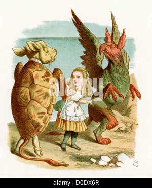 Der Greif und Mock Turtle von Lewis Carroll Geschichte Alice im Wunderland, Illustration von Sir John Tenniel, 1871 Stockfoto