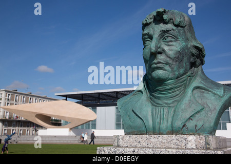 BÜSTE EXPLORER NICOLAS BAUDIN IN FRONT ANDRE MALRAUX MUSEUM MODERNER KUNST IN DER NÄHE VON HAFENMEISTER BÜRO LE HAVRE SEINE-MARITIME (76) Stockfoto