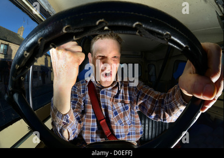 Fahrzeug fahrer Übersicht Road Rage Stockfoto