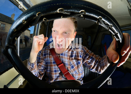 Fahrzeug fahrer Übersicht Road Rage Stockfoto