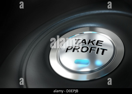 schwarzer Hintergrund mit Blur-Effekt, Markt Investitionen Konzeptbild übernehmen Sie Gewinn Schaltfläche Stockfoto