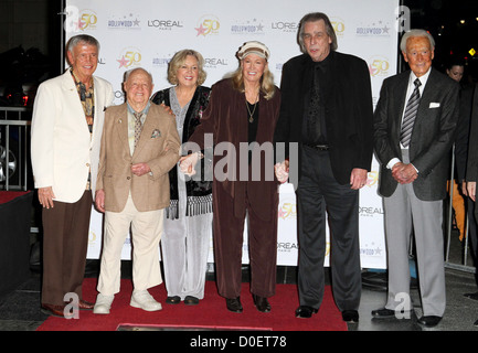 Roger Williams, Mickey und Jan Rooney, Diane Ladd, Jim Ladd und Bob Barker bash zum 50-jährigen Jubiläum Geburtstag für die Hollywood Stockfoto