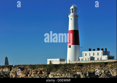 Portland Bill Leuchtturm auf der Isle of Portland entlang der Jurassic Coast, Dorset, Südengland, Großbritannien Stockfoto