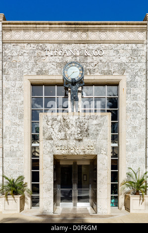 Juwelier Tiffany & Co auf Worth Avenue, Palm Beach County, Treasure Coast, Florida, USA Stockfoto