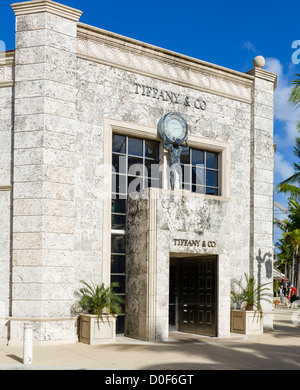 Juwelier Tiffany & Co auf Worth Avenue, Palm Beach County, Treasure Coast, Florida, USA Stockfoto