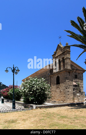 Blick über St. Nikolaus Kirche Solomos Platz, Zakynthos-Stadt, Insel Zakynthos, Zakynthos, Griechenland, Europa. Stockfoto