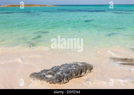 Ocean Beach an Bita Bucht an Green Turtle Cay, Bahamas. Stockfoto