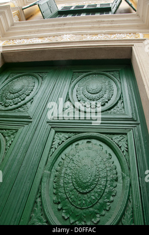 China, Macau. Piazza Santa Domingos, St. Dominic Kirche, est.1587, Kirche Detail. Stockfoto