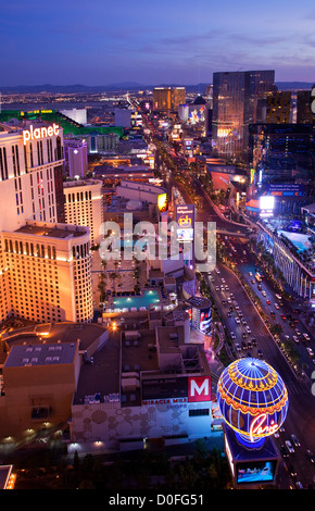 Las Vegas Boulevard in der Nacht, Las Vegas Stockfoto