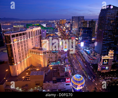 Las Vegas Boulevard in der Nacht, Las Vegas Stockfoto