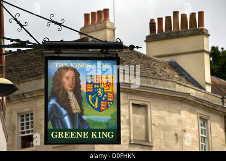 Pub Schild, "The Kings Arms" Schornsteine, Bradford on Avon, England, UK Stockfoto