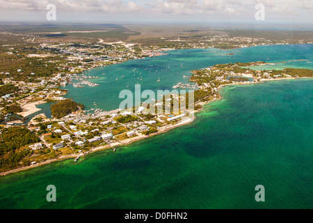 Luftaufnahmen von Marsh Harbour Abacos, Bahamas. Stockfoto